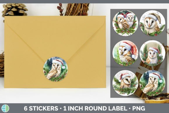 Barn Owl Christmas Stickers Sticker 1i Illustrations Review