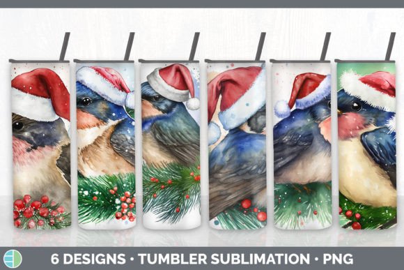 Christmas Barn Swallow Tumbler Sublimati: Seasonal Illustrations for Editors
