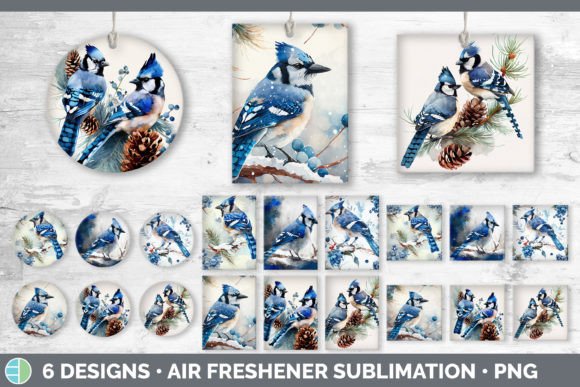 Christmas Blue Jay Air Freshener Illustration for Branding