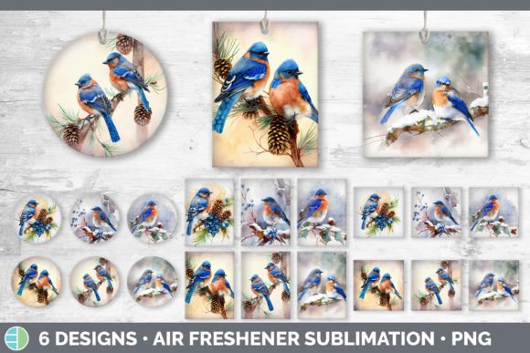 Christmas Bluebird Air Freshener Illustration for Branding