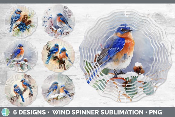 Christmas Bluebird Wind Spinner Sublim Illustrations Review