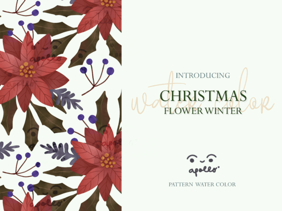 Christmas Flower Winter Pattern 05 Illustrations