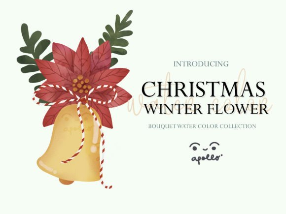 Christmas Flower Winter Watercolor 02 Illustrations