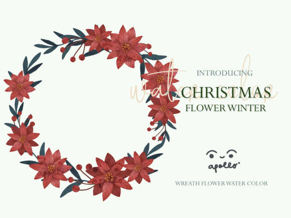 Christmas Flower Winter Wreath 03 Illustrations for Local Branding