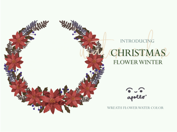 Christmas Flower Winter Wreath 05 Illustrations Review