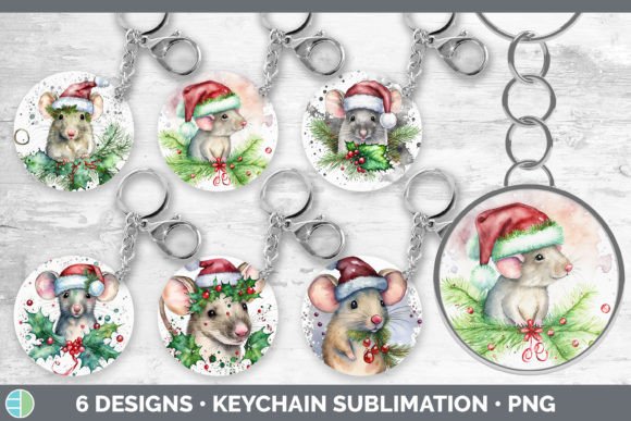 Christmas Mouse Keychain Bundle Keyrin for Illustrations