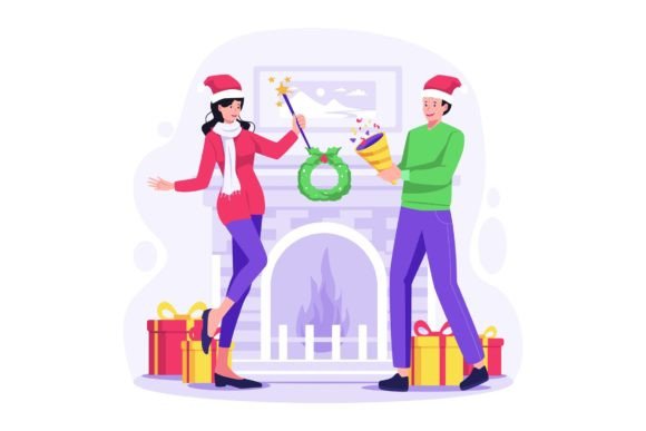 Christmas Party Illustration Review for Branding and Marketing