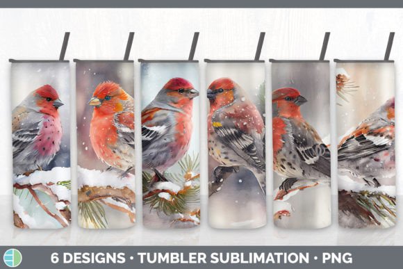 Christmas Pine Grosbeak Tumbler Sublimat Illustrations Review