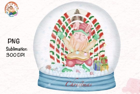 Christmas Rabbit Sublimation Clipart for Festive Illustrations