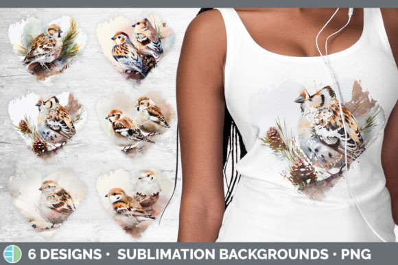 Christmas Snow Bunting Heart Distressed Illustrations