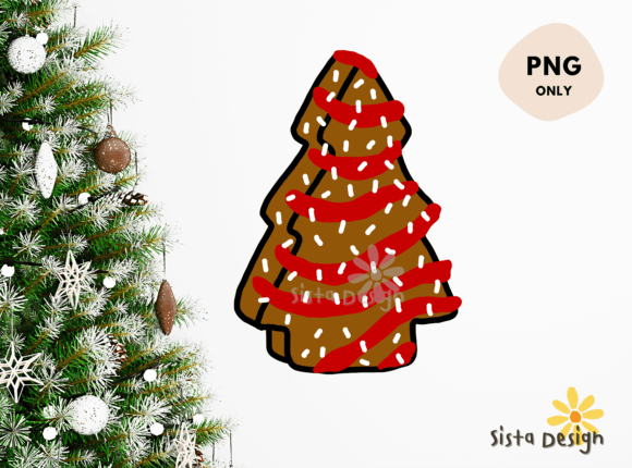 Christmas Tree Cake Sublimation PNG3 Illustrations