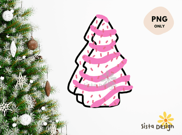 Christmas Tree Cake Sublimation PNG4 Illustrations