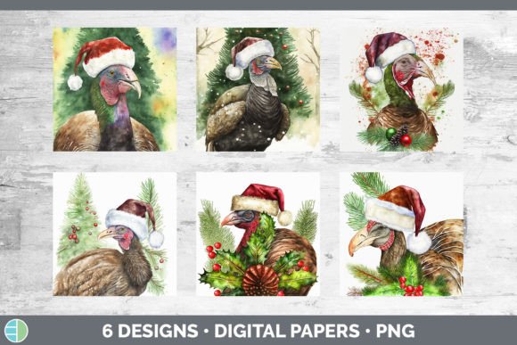Christmas Turkey Backgrounds Digital S for Illustrations