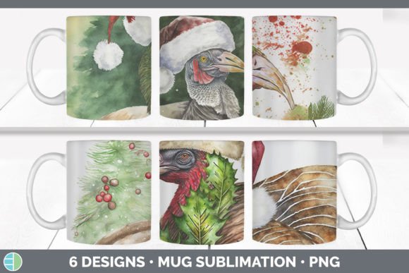 Christmas Turkey Mug Sublimation Coffe for Modern Illustrations