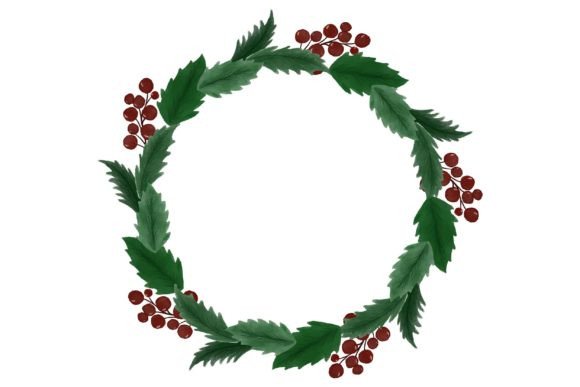 Christmas Wreath Illustration for Branding and Design Projects