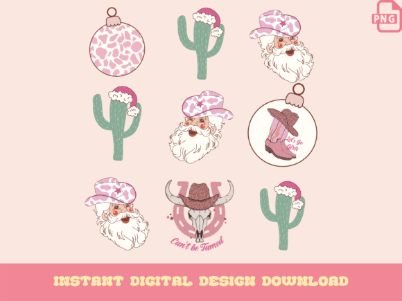 Country Cowgirl Christmas, Pink Xmas Illustration Review