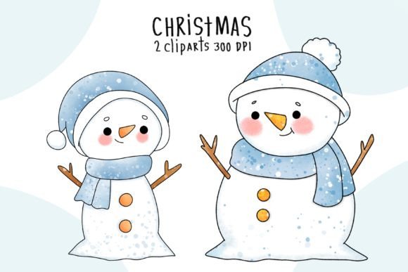 Cute Snowman Character Christmas Illustration Review