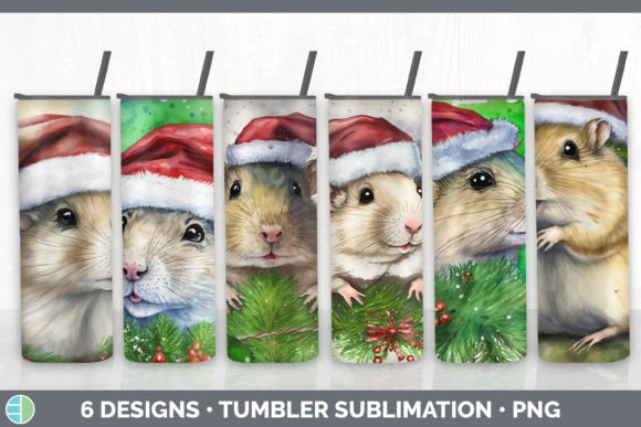 Santa Gerbil Christmas Tumbler Embroidery