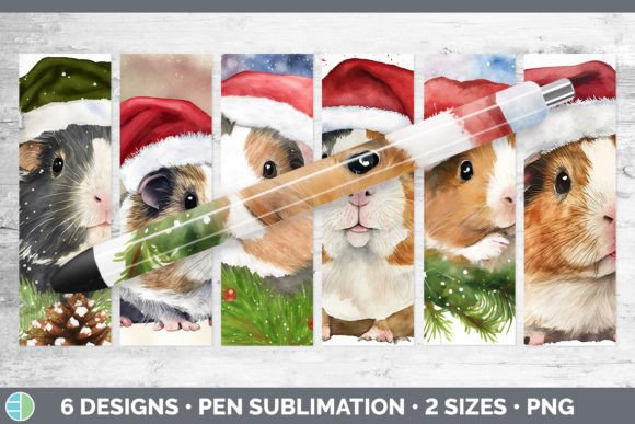 Santa Guinea Pig Christmas Pen Wraps E Illustrations