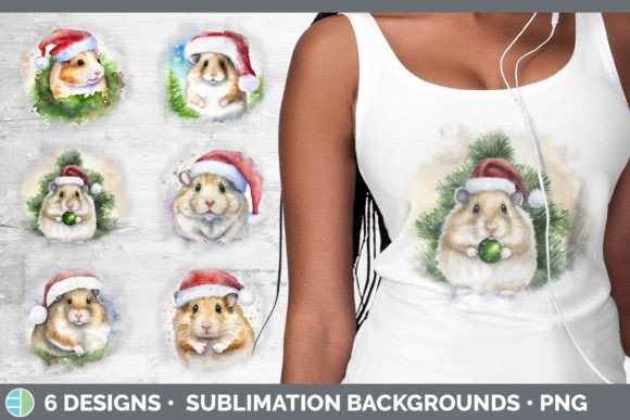 Santa Hamster Christmas Background Gru Illustrations
