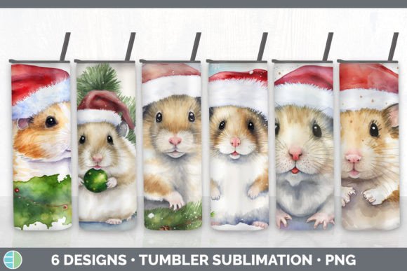 Santa Hamster Christmas Tumbler Sublimat Illustrations