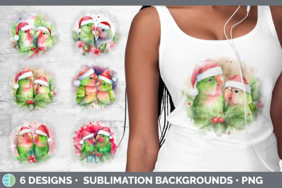 Santa Lovebirds Christmas Background G